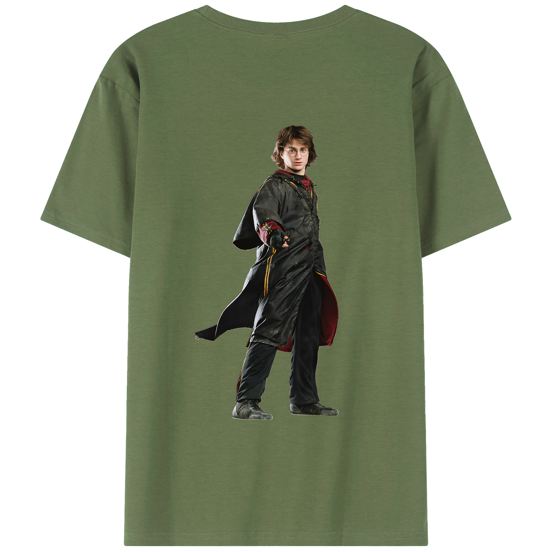 （画像用） Harry Potter ハリー・ポッターシリーズ 綿100％ メンズ半袖Tシャツ（バックプリント） 通気性